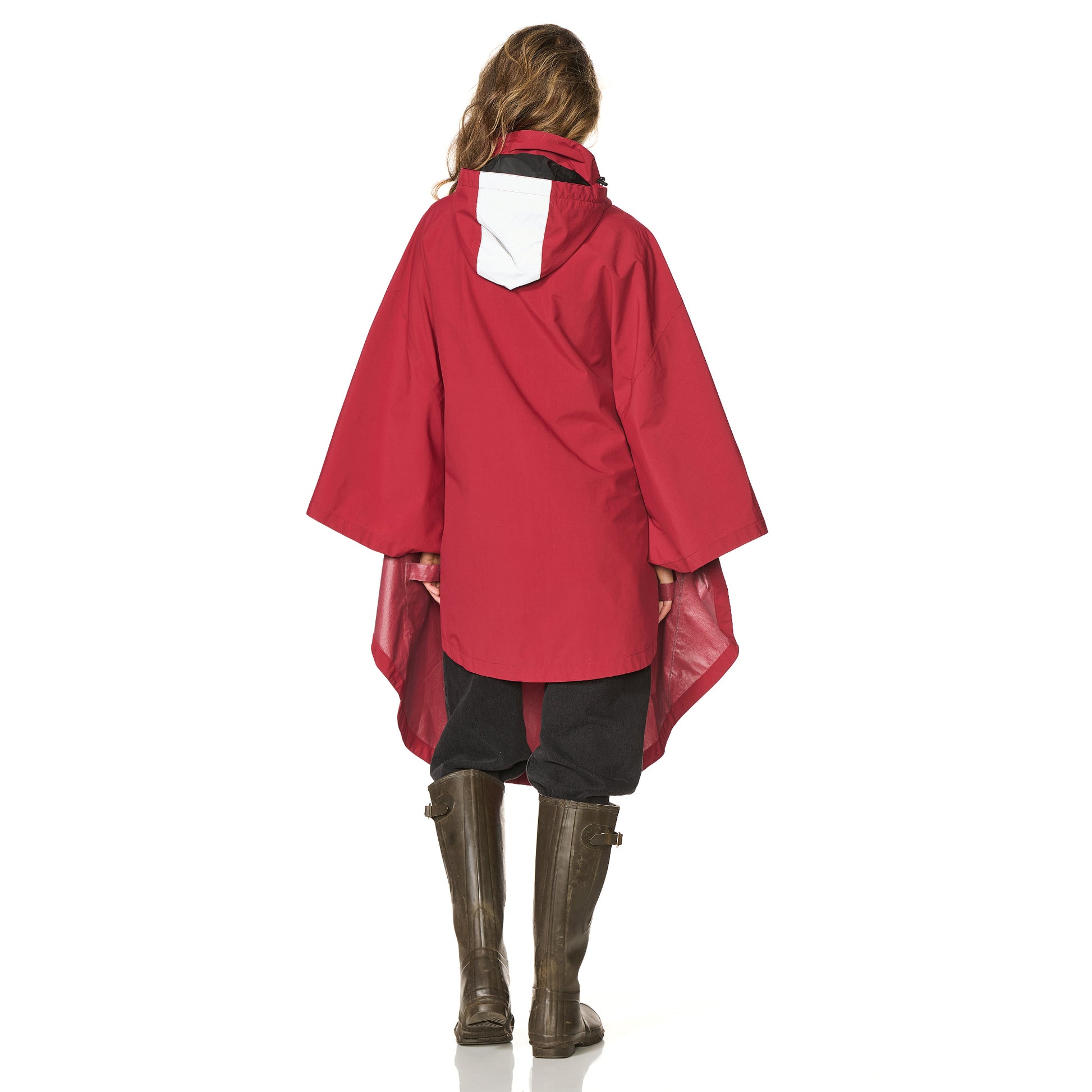 Regencape donkerrood Happy Rainy Days 