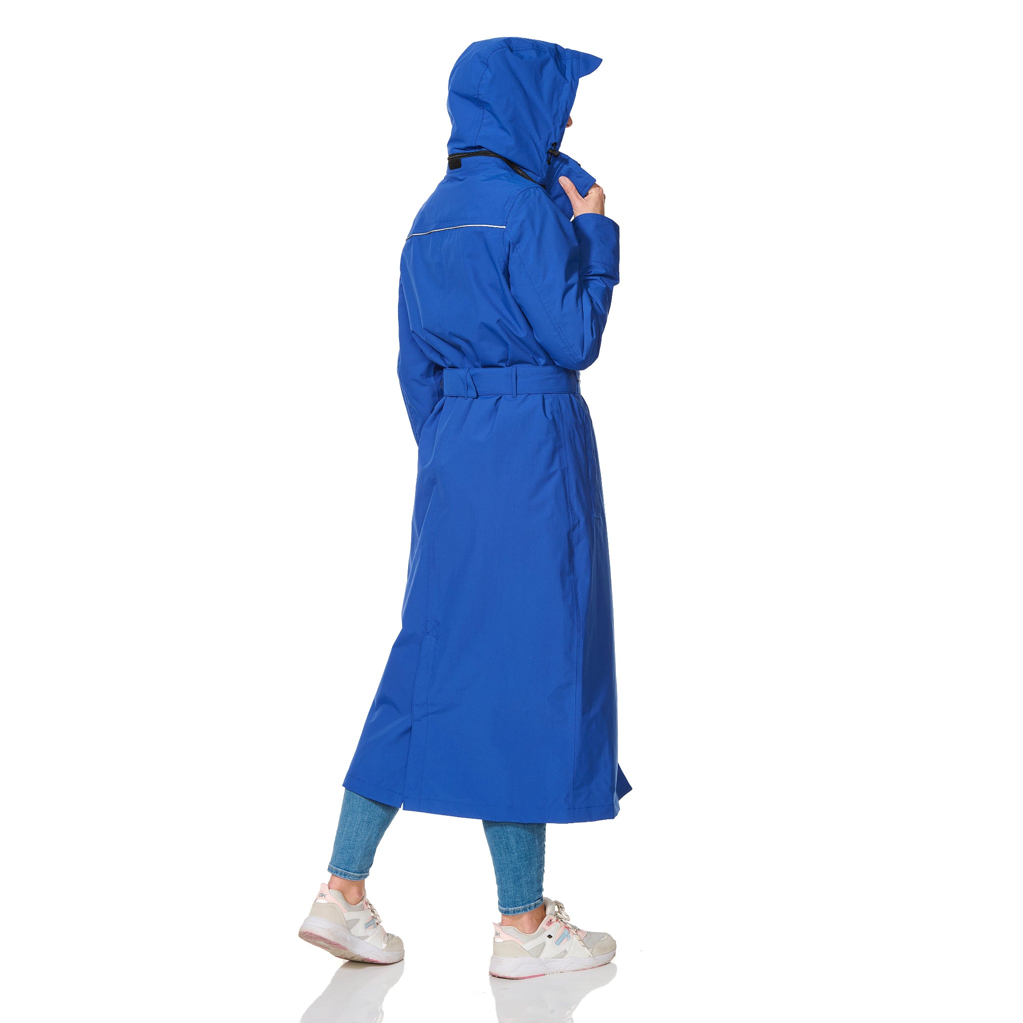 Lange Regenjas Dames kobalt blauw Montreal Happy Rainy Days