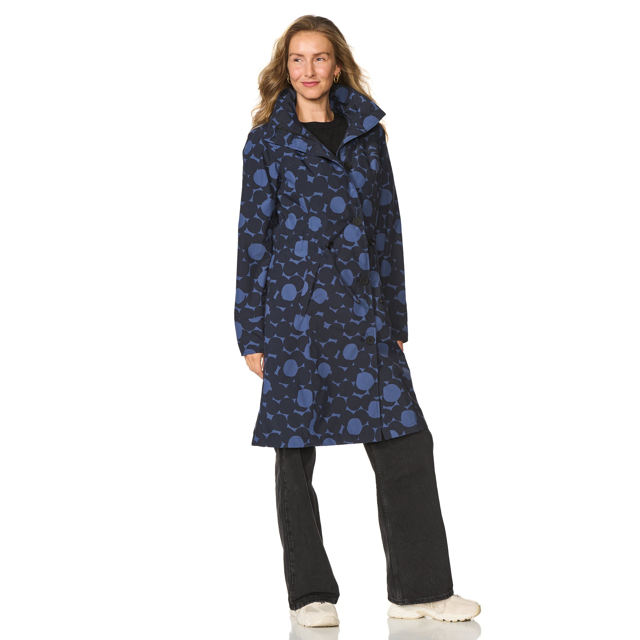 Regenjas Porto print blauw Happy Rainy Days 