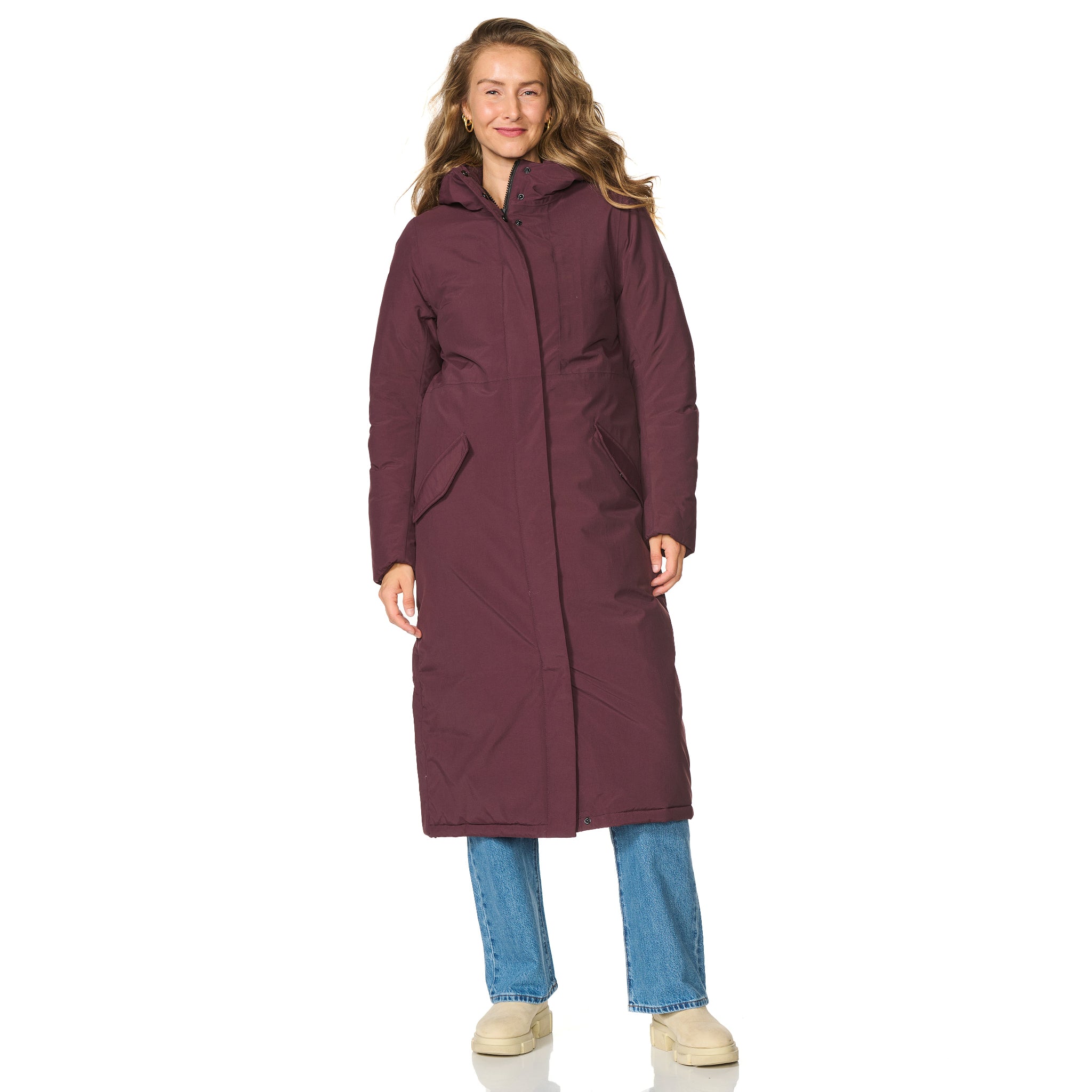 Winterjas Vancouver burgandy happy rainy days