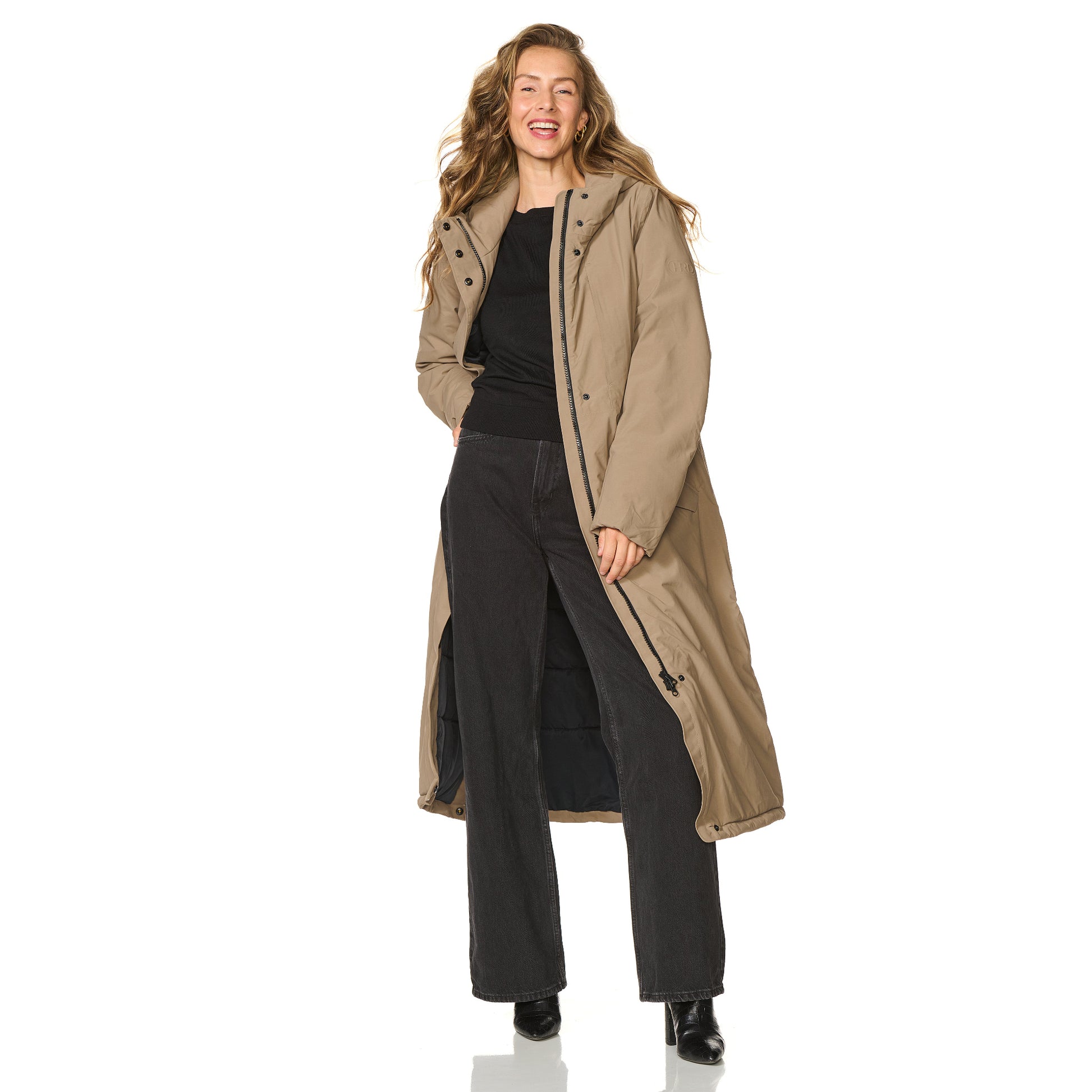 Winterjas Vancouver taupe happy rainy days